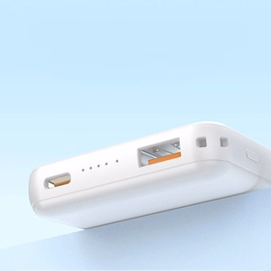 Dudao K14S+ 10000 mAh 22,5 W magnētiskā ārējā baterija USB-A + USB-C, saderīga ar MagSafe, ar statīvu, balta