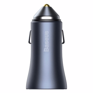 Car Charger Baseus "Golden Contactor" Grey 40W (1xPD / 1xQC3.0) + "Type-C / Lightning" 100cm cable