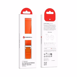 FORCELL F-DESIGN FS05 siksniņa SAMSUNG pulkstenim 22 mm oranža