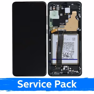 LCD Display Compatible Samsung G988 S20 Ultra with Frame / Cosmic Black / (Service Pack)  +INCLUDING BATTERY
