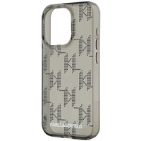 Karl Lagerfeld IML Mono KL Pattern & Cord viedtālruņa apvalks iPhone 15 Pro - melns