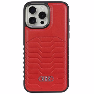 Audi sintētiskās ādas apvalks ar MagSafe iPhone 15 Pro Max – sarkans