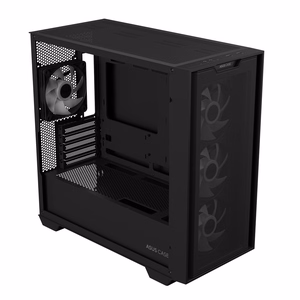 ASUS A21 PLUS MidiTower melns ARGB caurspīdīgs panelis MicroATX MiniITX