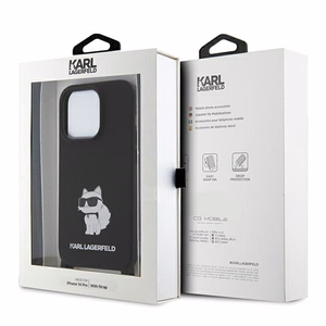 Karl Lagerfeld KLHCP15XSCBSCNK iPhone 15 Pro Max 6.7" cietais apvalks melns/melns Crossbody Silikona Choupette