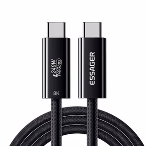 USB Cable Essager "Thunder" black "Thunderbolt 4 Full Function" 180cm