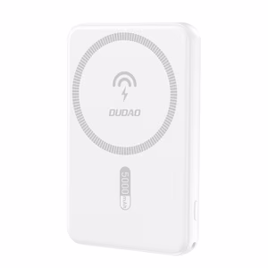 Bezvadu magnētiskais portatīvais lādētājs Dudao K14S USB-A / USB-C / MagSafe 20W 5000mAh (balts)