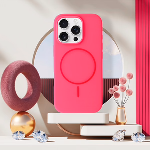 Magsafe plāns silikona apvalks Iphone 14 Pro rozā