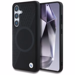 BMW Leather Half Textured MagSafe Case for Samsung Galaxy S25 - Black