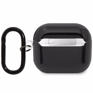 BMW BMA322SWTK maciņš AirPods 3. paaudzei, melns / melns, ar daudzkrāsainām līnijām