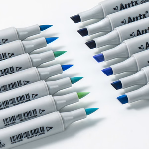 Double-sided Marker Pens ARRTX Oros, 24 Colours, zils tone shade