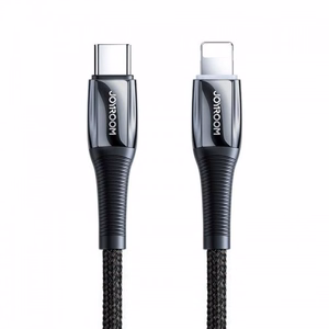 USB kabelis Joryoom S-1224K2 melns Type-C / Lightning 120cm (līdz 20W)