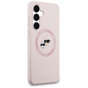Karl Lagerfeld Silicone Karl & Choupette Heads MagSafe macins Samsung Galaxy S25 FE - roza