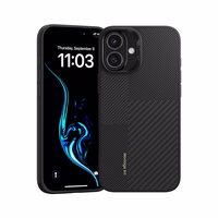 Benks Montage magnētiskais Armor Pro Kevlar viedtālruņa apvalks ar metāla rāmi 600D+1500D Iphone 16 melns