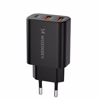 Wozinsky CWCUCUCB 30W USB-C / 2 x USB-A sienas lādētājs - melns