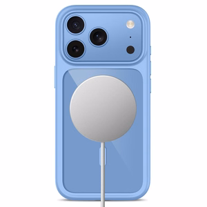 Tech-Protect MagOne CC MagSafe maciņš ar 2 rūdītiem stikliem, paredzēts iPhone 18 Pro / 17 Pro, caurspīdīgs zils