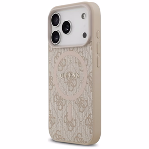Guess 4G Ring Classic Logo MagSafe Чехол для iPhone 17 Pro - розовый