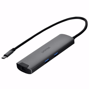 Unitek H1112F aktīvs USB-C sadalītājs 5 Gbps, HDMI RJ-45 PD 100W