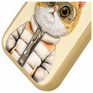 Nimmy Cool&Cute 2.0 Kaķa viedtālruņa apvalks iPhone 16 Pro - zaļš