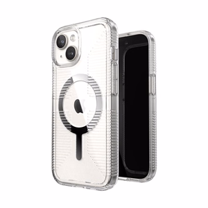 Speck GemShell Grip MagSafe vāciņš ierīcei iPhone 17e / 16e / 15 / 14 / 13, caurspīdīgs, ar hroma apdari