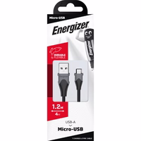 Energizer Classic - USB-A to Micro USB connecting kabelis 1.2m (melns)