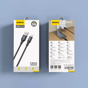 Dudao L3ST USB-A - USB-C 5A 1.2m pīts kabelis - melns