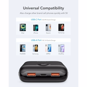 VEGER portatīvais lādētājs 20000 mAh PD QC3.0 2A 22,5W S20 (W2053) melna