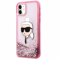 Karl Lagerfeld mirdzošs Karl Head apvalks iPhone 11/XR - rozā