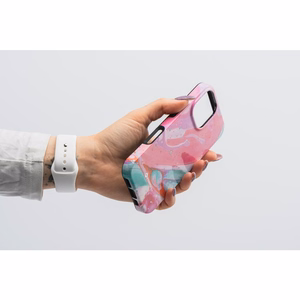 FORCELL F-PROTECT Mirage, militāri pārbaudīts apvalks ar MagSafe, saderīgs ar IPHONE 15 rozā marmors