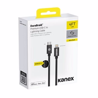 Kanex Premium DuraBraid USB-C to Lightning kabelis (sudrabs)