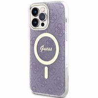 Guess GUHMP14XH4STU iPhone 14 Pro Max 6.7" violets cietais viedtālruņa apvalks 4G Magnētiskais