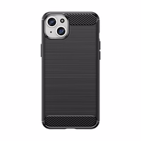Elastīgs oglekļa raksta viedtālruņa apvalks iPhone 15 Plus Carbon Case - melns