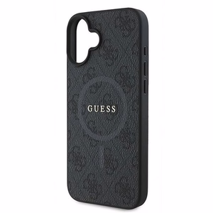 Guess 4G gredzens klasiskā logotipa magnētiskais viedtālruņa apvalks iPhone 16 Plus - melns