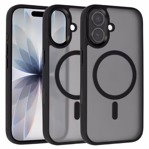 Liavec Cloudy maciņš ar metāla kameras rāmi priekš Iphone 17 melns (kameras vadības poga)