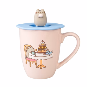Pusheen – keramikas krūze ar silikona vāku un 3D figūriņu, 350 ml