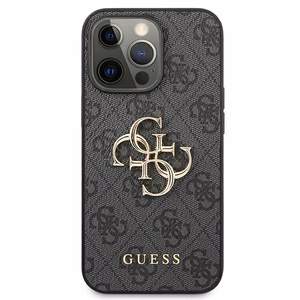 Guess GUHCP13L4GMGGR iPhone 13 Pro / iPhone 13 6.1 pelēkais ciets apvalks 4G Big Metal Logo