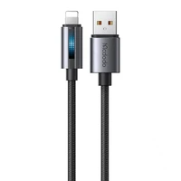 Mcdodo CA-5660 USB-A uz Lightning kabelis ar mirgojošu gaismu 1.2m (melns)