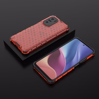 Honeycomb apvalks bruņu apvalks ar TPU buferi Xiaomi Redmi K40 Pro+ / K40 Pro / K40 / Poco F3 sarkans