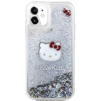 Hello Kitty šķidruma spīguļu piekariņa kaķa galvas viedtālruņa apvalks iPhone 11 / Xr - sudraba