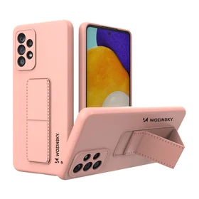 Wozinsky Kickstand Case silikona apvalks ar statīvu Samsung Galaxy A73 rozā