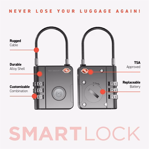 KEYSMART SmartLock; TSA Approved Find My Lock, Black