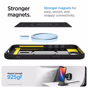 Spigen Rugged Armor MagSafe Viedtālruņa apvalks iPhone 16e - melns