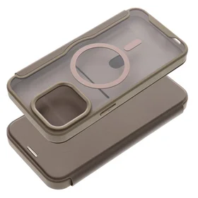 SMART MAG grāmatas tipa viedtālruņa apvalks, saderīgs ar MagSafe, IPHONE 15 Pro Max, titāna krāsas