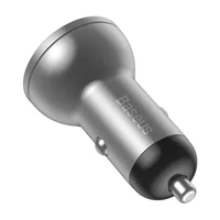 Baseus auto lādītājs ar displeju 2x USB, 4,8A, 24W (sudrabains)