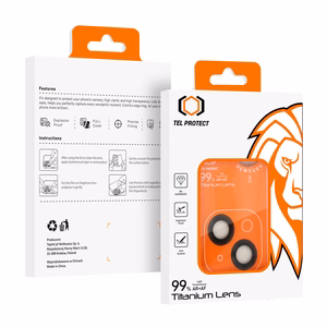 Закалённое стекло Tel Protect Titanium Lens 99% AR на камеру для Iphone 14/14 Plus/16E/17E чёрное (линз 2 шт.)