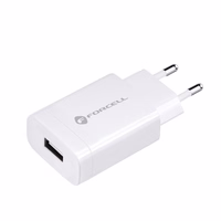 FORCELL F-ENERGY TFK-TC-1099 ceļojumu lādētājs USB A + kabelis USB A uz Type C QC3.0 2,4A 18W balts