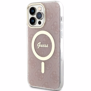 Guess 4G Magnētiskais viedtālruņa apvalks iPhone 14 Pro Max - rozā