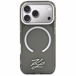 Karl Lagerfeld IML KL Script Logo MagSafe чехол для iPhone 17 Pro Max чёрный