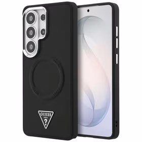 Guess maciņš Embossed Ring Triangle Logo MagSafe priekš Samsung Galaxy S26 Ultra melns