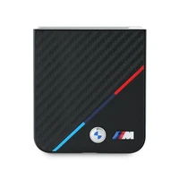 BMW Carbon Tricolor viedtālruņa apvalks Samsung Galaxy Z Flip 6 - melns