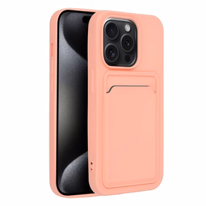 Karteņu viedtālruņa apvalks IPHONE 15 Pro rozā